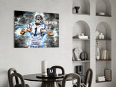 NFL glass print bringing Panthers edge to a teen's bedroom