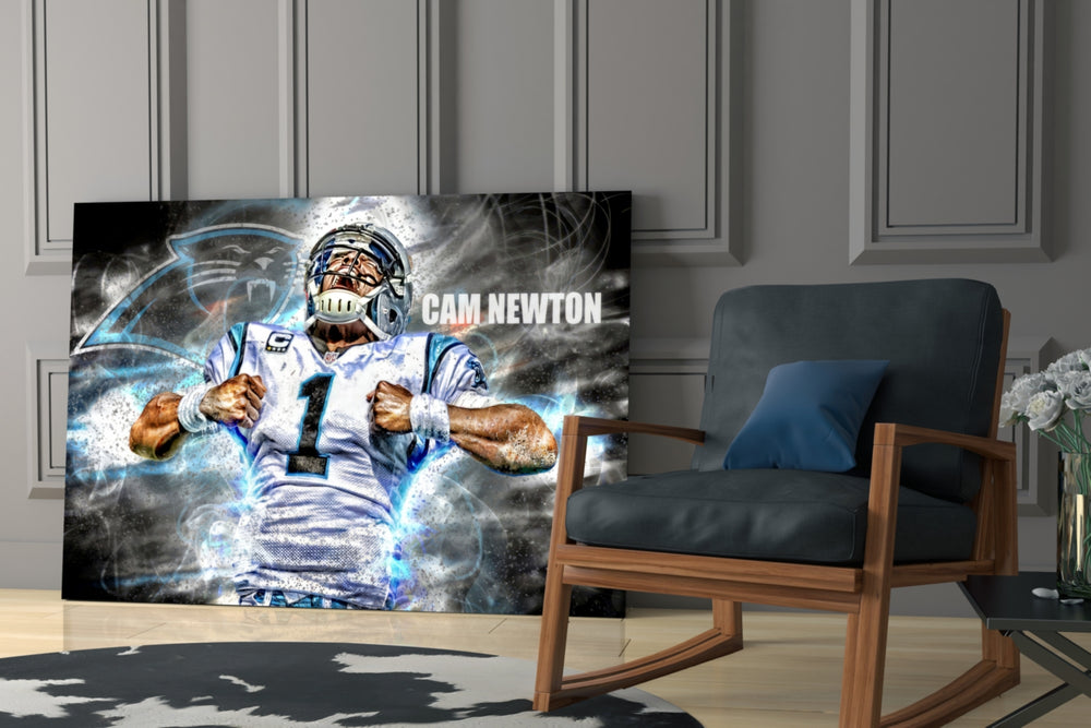 NFL yatay panel against a moody dark-painted accent wall