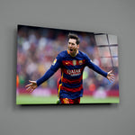 Football tribute panel anchoring a man cave wall