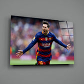 Football tribute panel anchoring a man cave wall