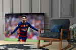 Football yatay panel against a moody dark-painted accent wall