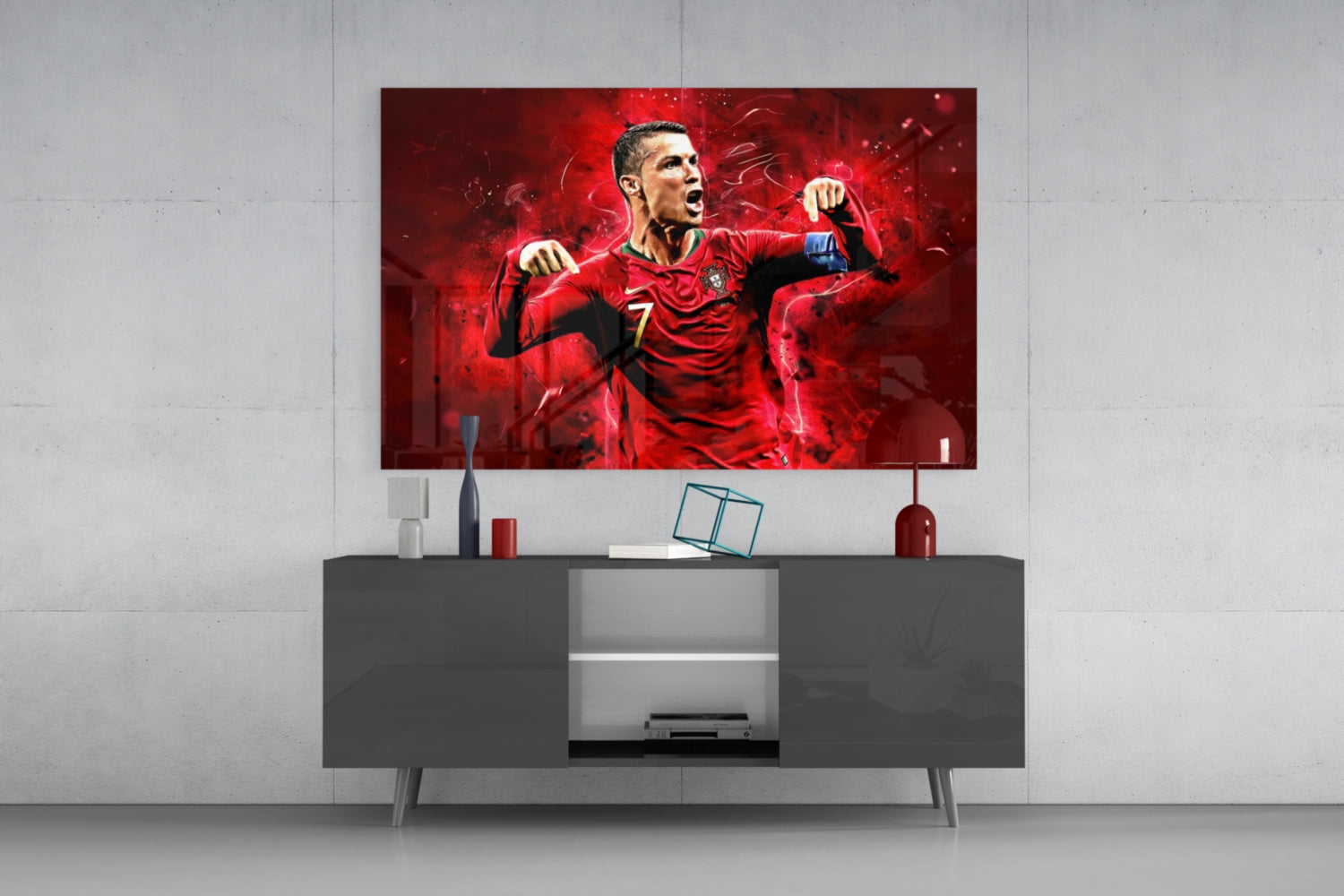 Christiano Ronaldo Glass Wall Art.