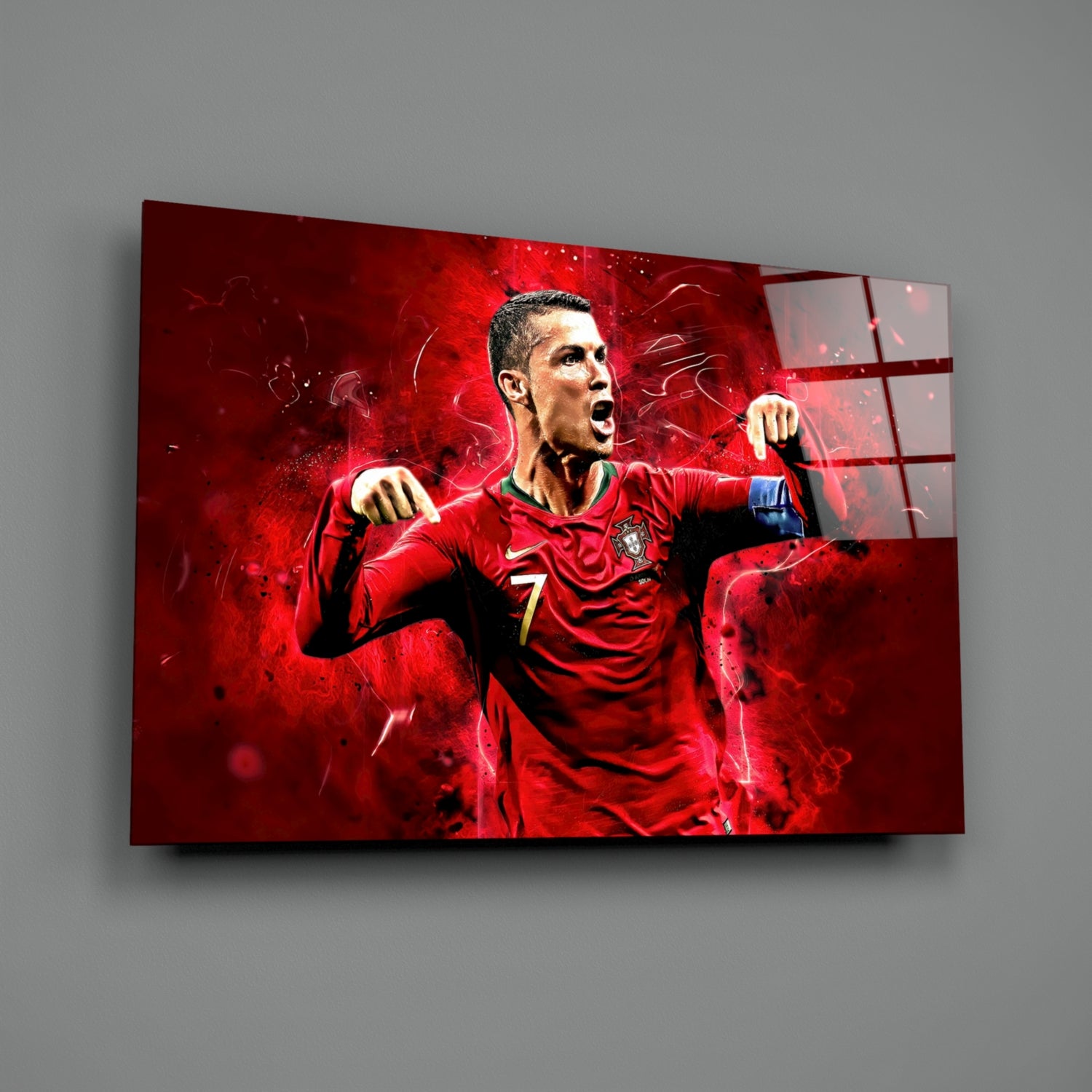 Christiano Ronaldo Glass Wall Art.