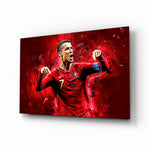 Cristiano Ronaldo glass wall art in a modern home cinema