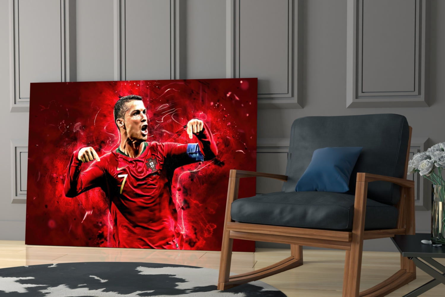 Christiano Ronaldo Glass Wall Art.