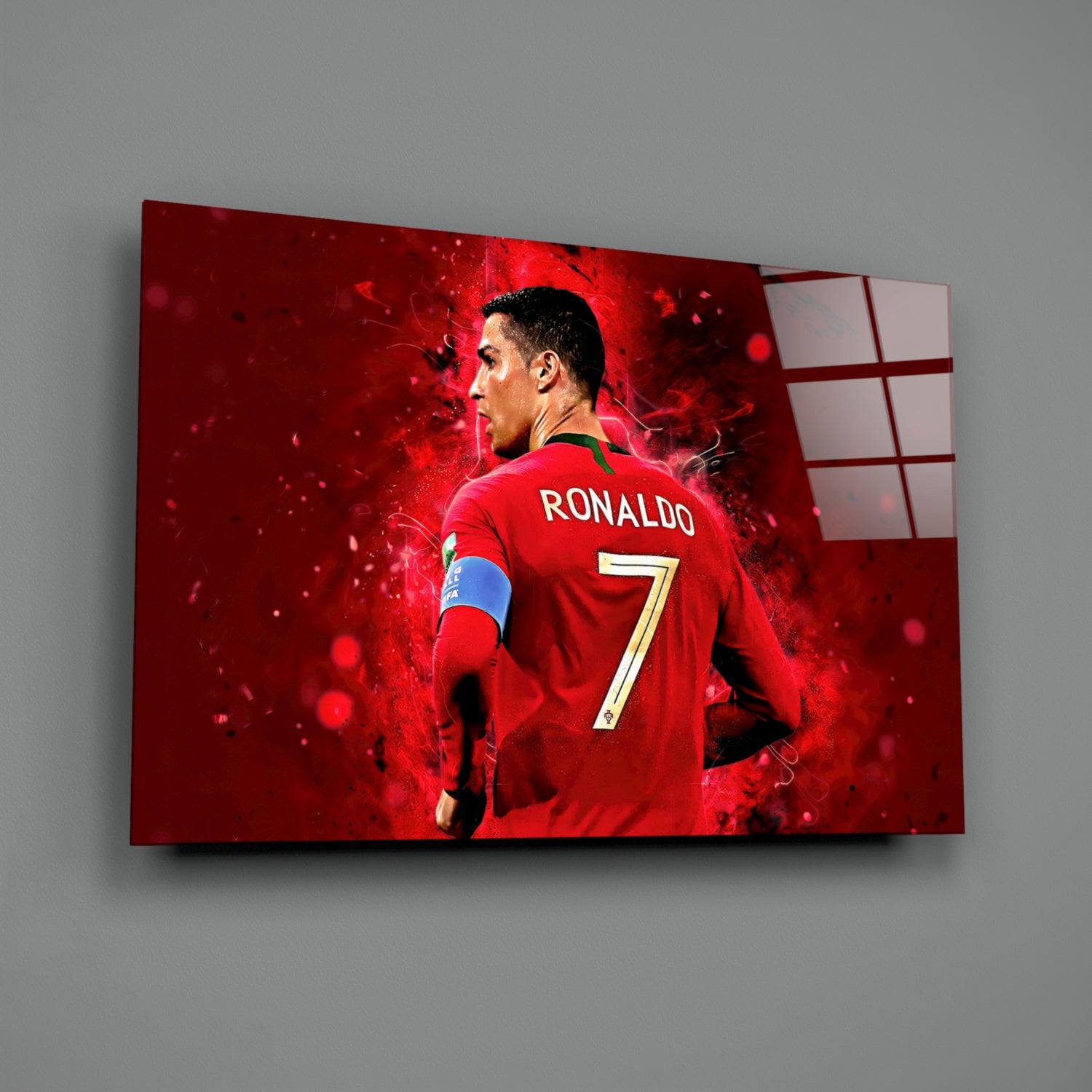 Christiano Ronaldo Glass Wall Art.