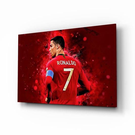 Football Superstar Glass Wall Art