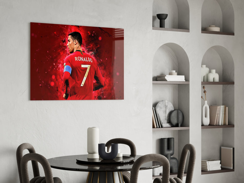 Christiano Ronaldo Glass Wall Art.