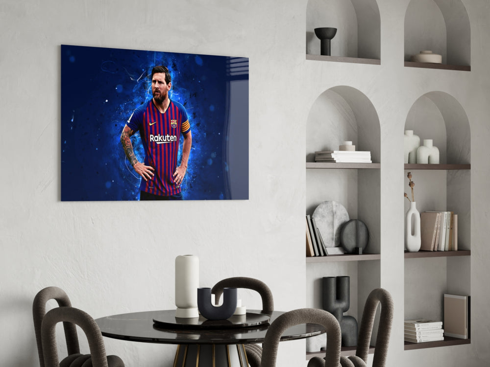 Football glass print bringing Barcelona edge to a teen's bedroom