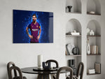 Football glass print bringing Barcelona edge to a teen's bedroom
