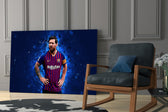 Football yatay panel against a moody dark-painted accent wall