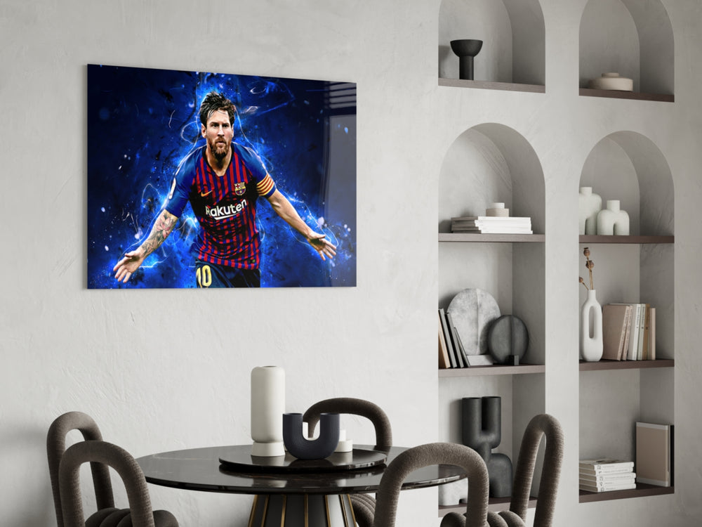 Football glass print bringing Barcelona edge to a teen's bedroom