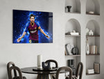 Football glass print bringing Barcelona edge to a teen's bedroom