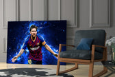 Football yatay panel against a moody dark-painted accent wall