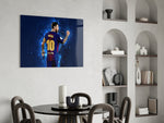 Football glass print bringing Barcelona edge to a teen's bedroom
