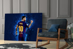 Football yatay panel against a moody dark-painted accent wall