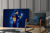 Football yatay panel against a moody dark-painted accent wall