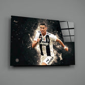 Football tribute panel anchoring a man cave wall