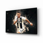 Cristiano Ronaldo glass wall art in a modern home cinema