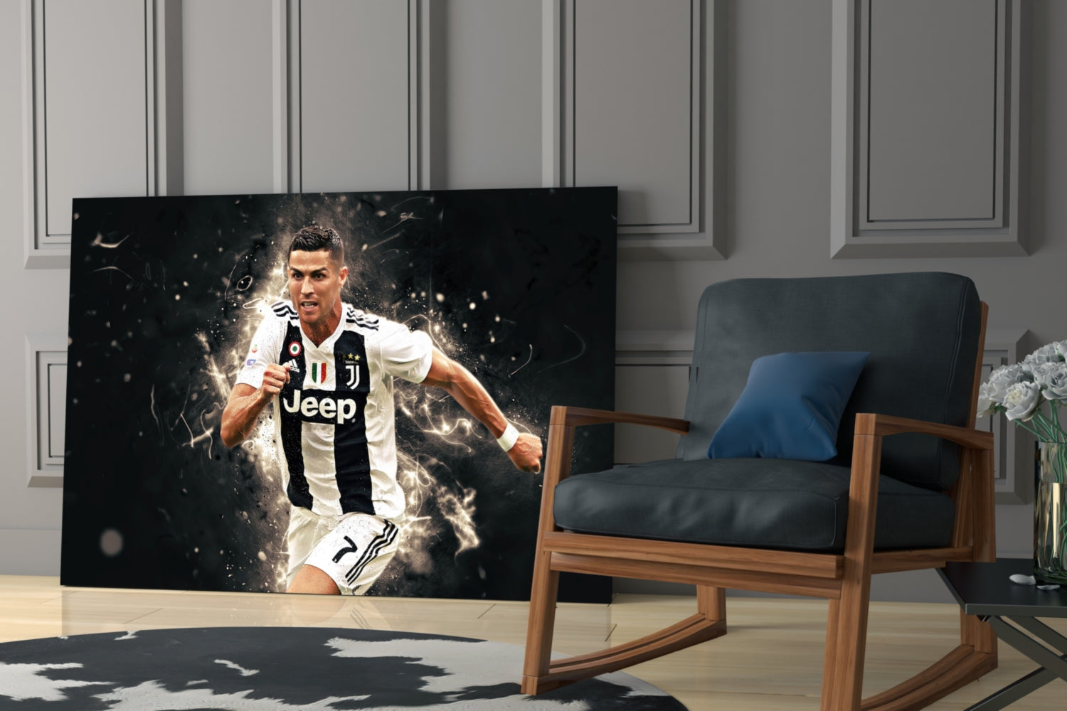 Christiano Ronaldo Glass Wall Art.