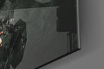 Cinematic artwork in a gaming room interior