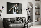 Cristiano Ronaldo artwork styled in a sports den interior