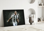 Close-up detail of CR7 Juventus roar behind glass