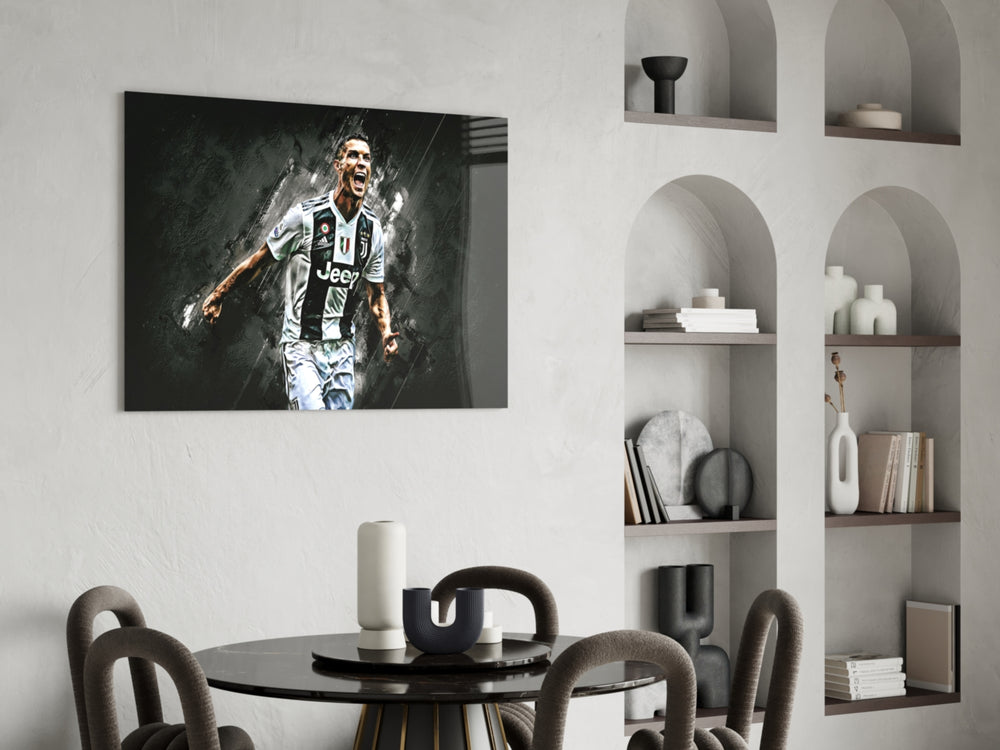 Football glass print bringing Juventus edge to a teen's bedroom