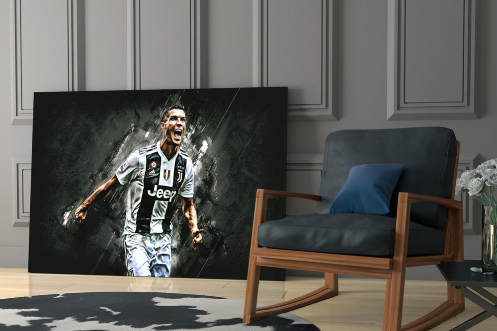 Football yatay panel against a moody dark-painted accent wall