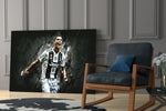 Football yatay panel against a moody dark-painted accent wall