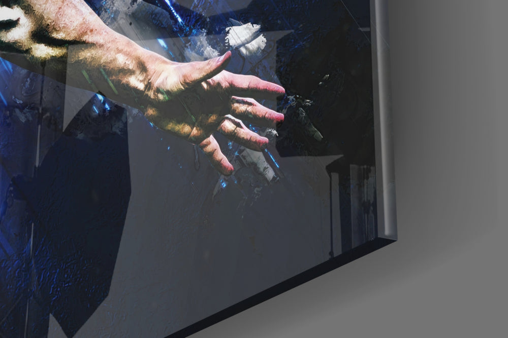 Cinematic artwork in a gaming room interior
