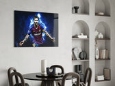 Football glass print bringing Barcelona edge to a teen's bedroom