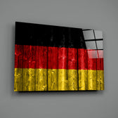 Patriotic panel anchoring a man cave wall