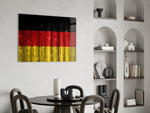 Patriotic glass print bringing German edge to a hallway