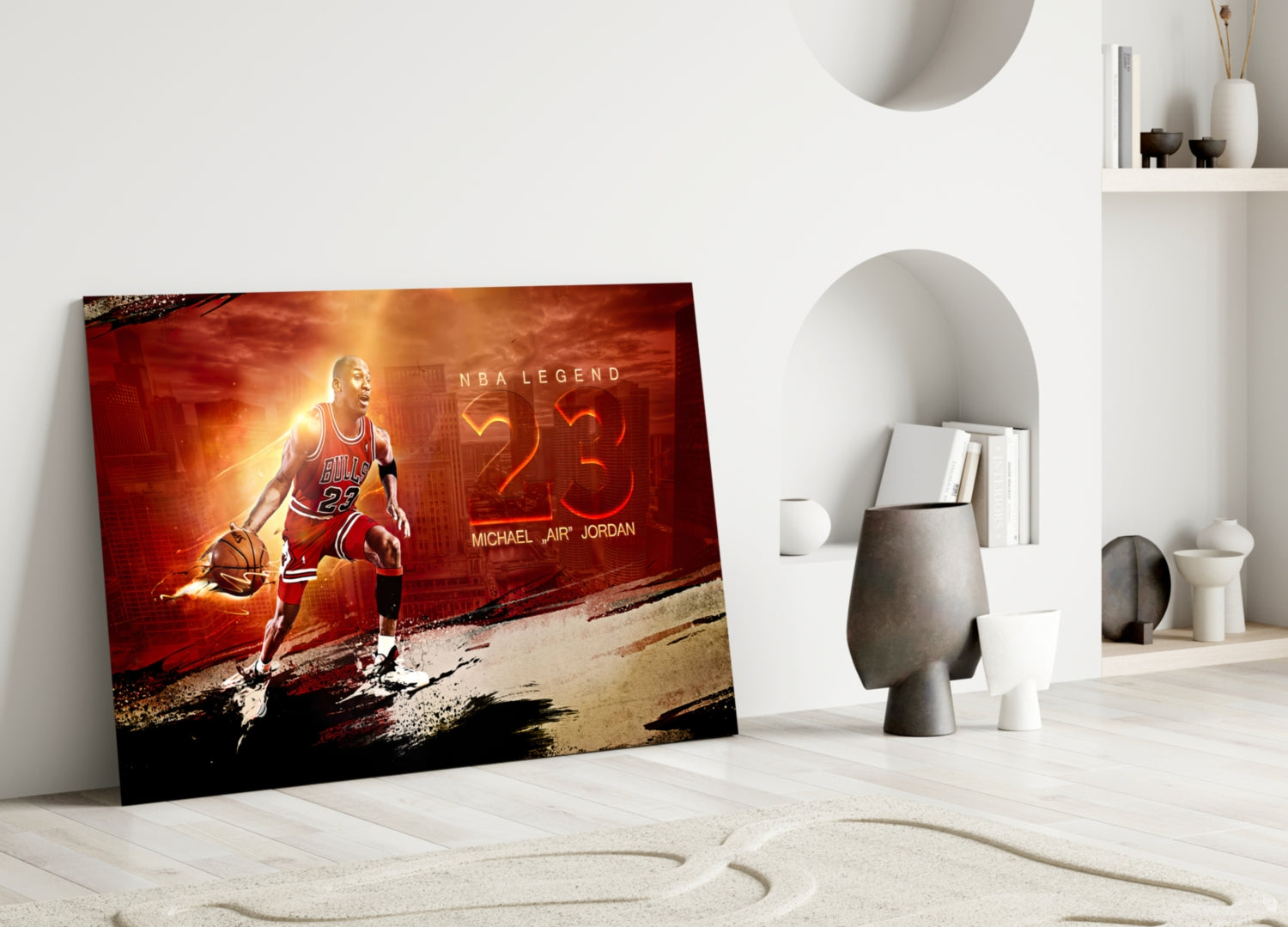 Michael Jordan Glass Wall Art.