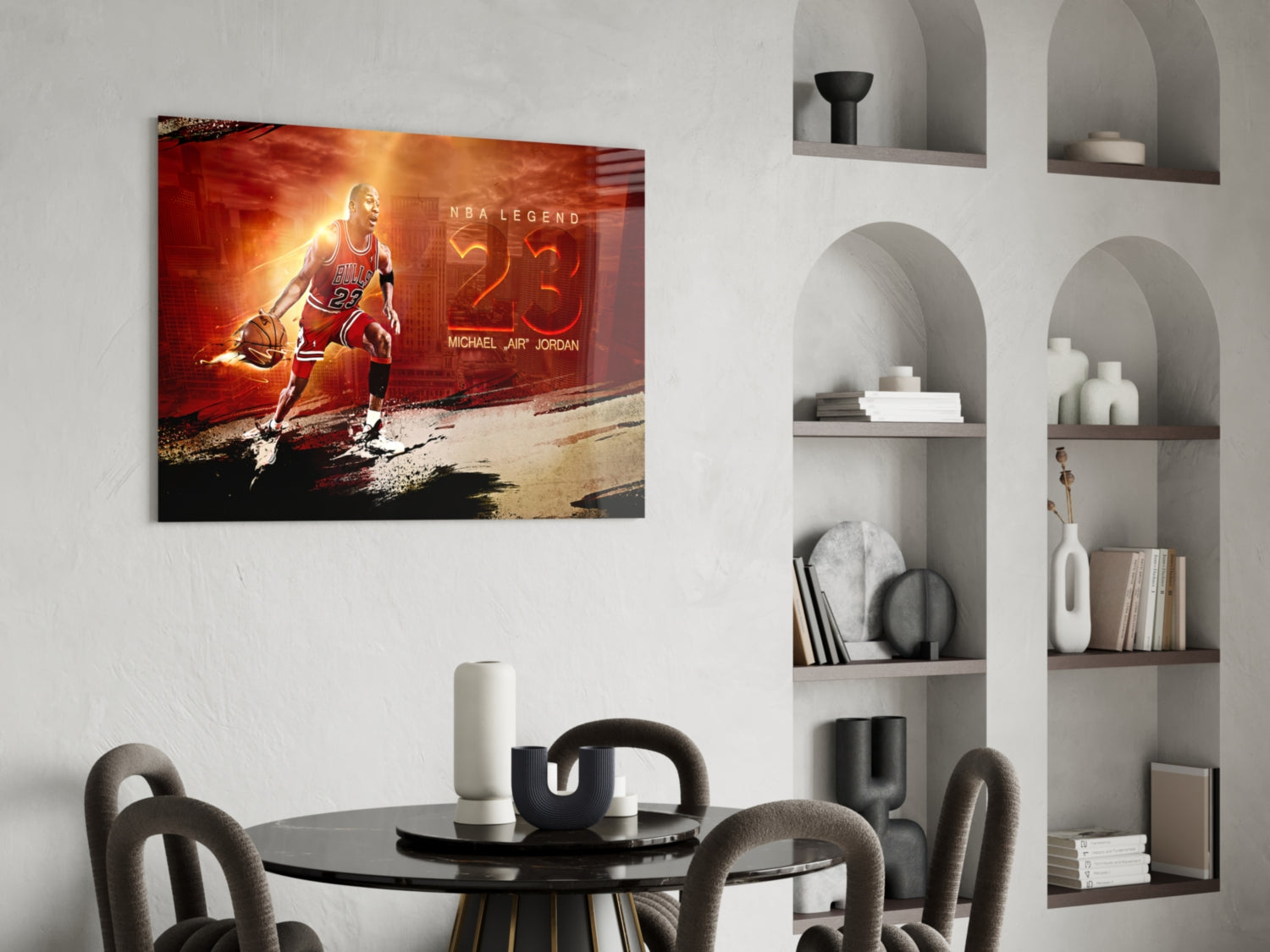 Michael Jordan Glass Wall Art.