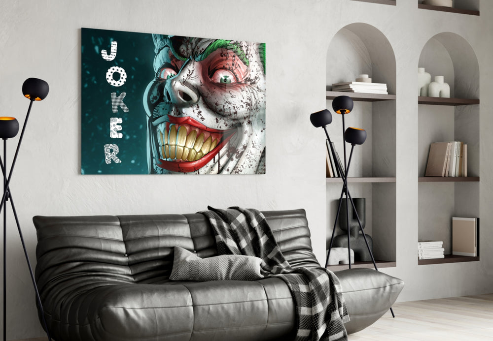 Joker artwork styled in a creative loft interior