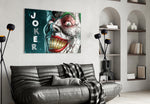 Joker artwork styled in a creative loft interior