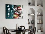 DC glass print bringing comic edge to a teen's bedroom