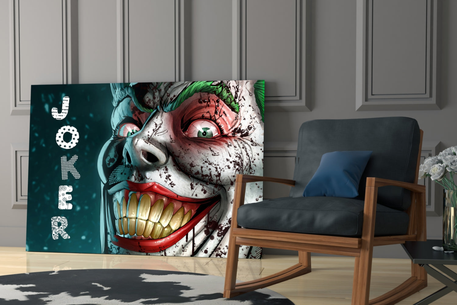 Joker Glass Wall Art.