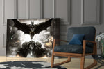 DC yatay panel against a moody dark-painted accent wall