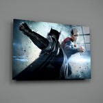 DC tribute panel anchoring a man cave wall
