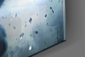 Cinematic artwork in a moody bedroom interior