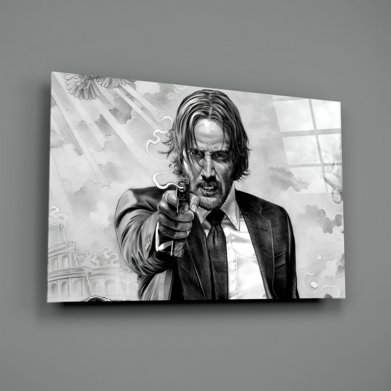 John Wick Glass Wall Art.