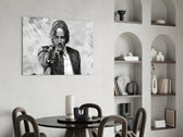 Action glass print bringing cinema edge to a teen's bedroom