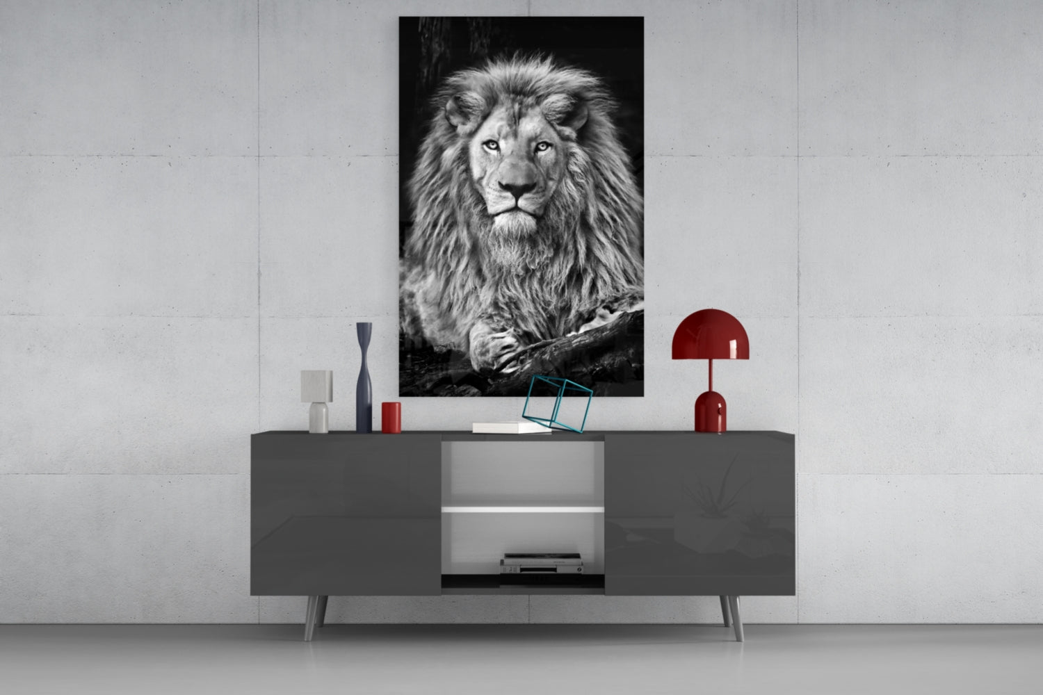 Lion Glass Wall Art.