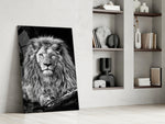 Wildlife panel against a moody dark-painted accent wall