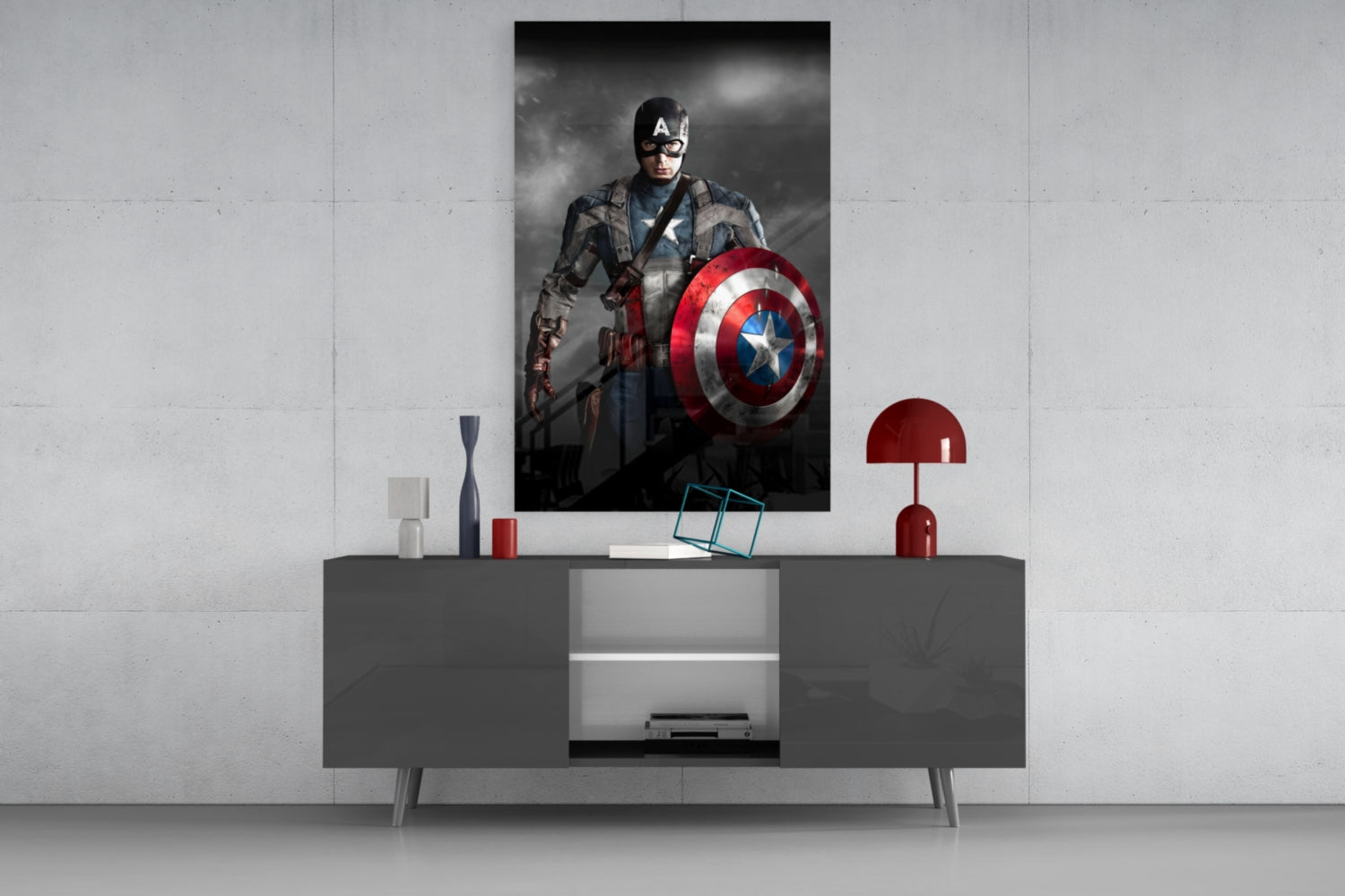 Captain America Glass Wall Art.