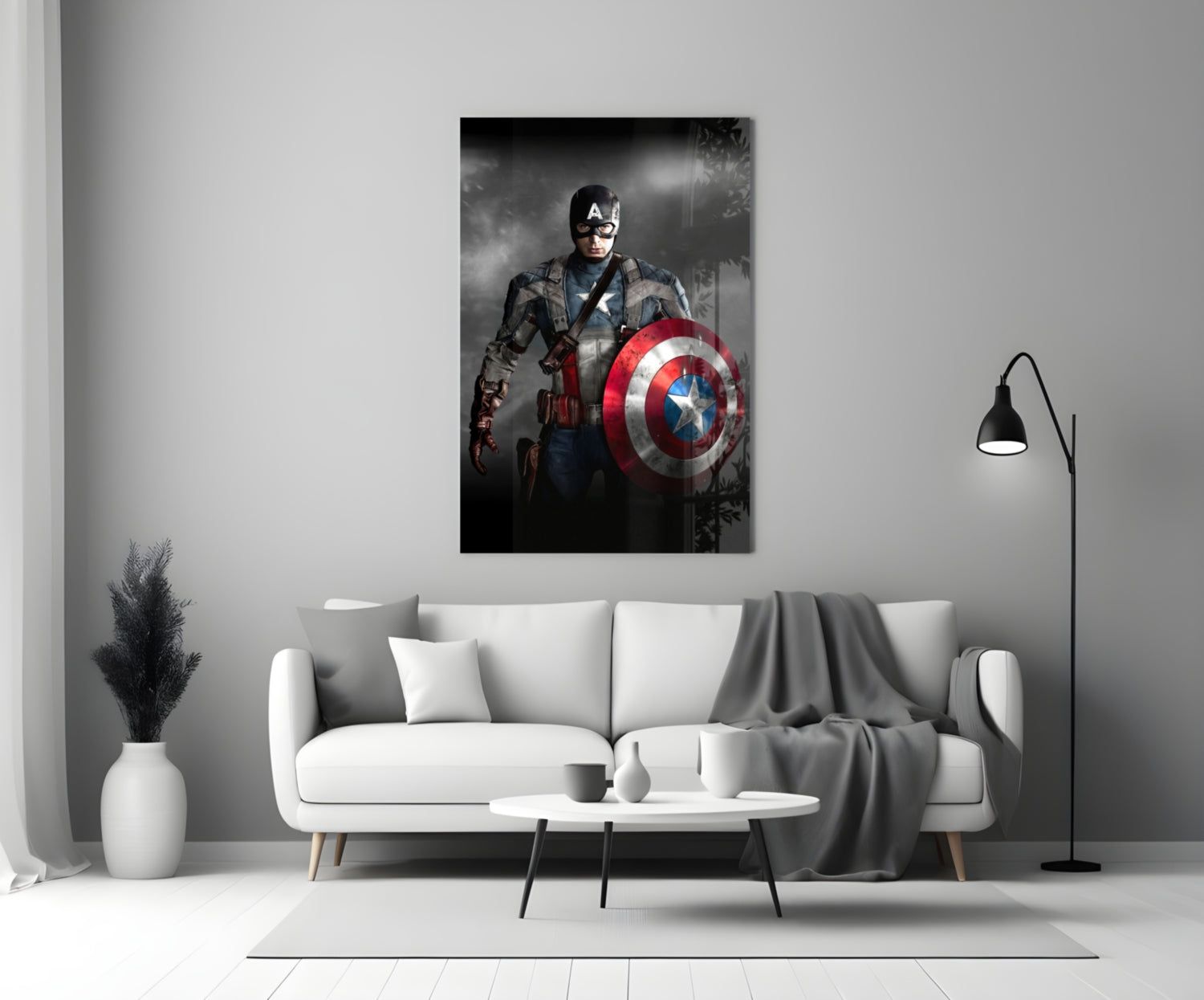 Captain America Glass Wall Art.
