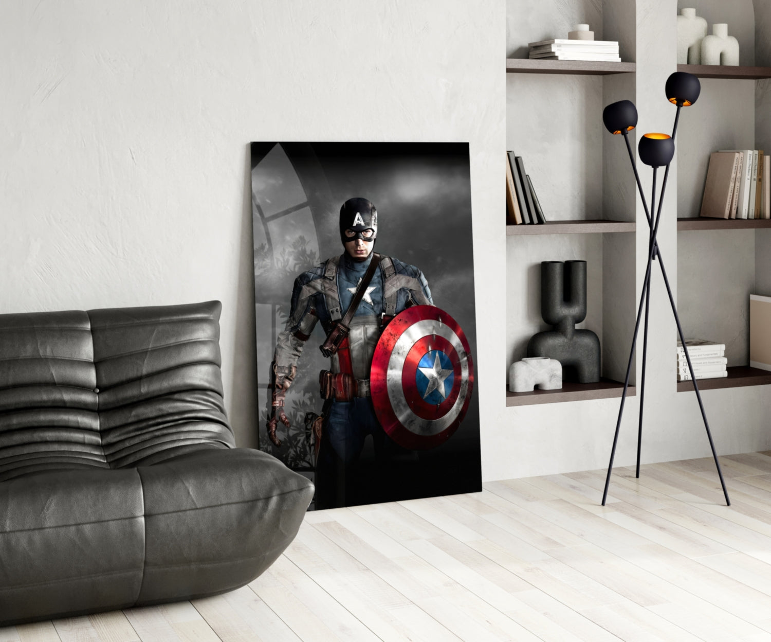 Captain America Glass Wall Art.